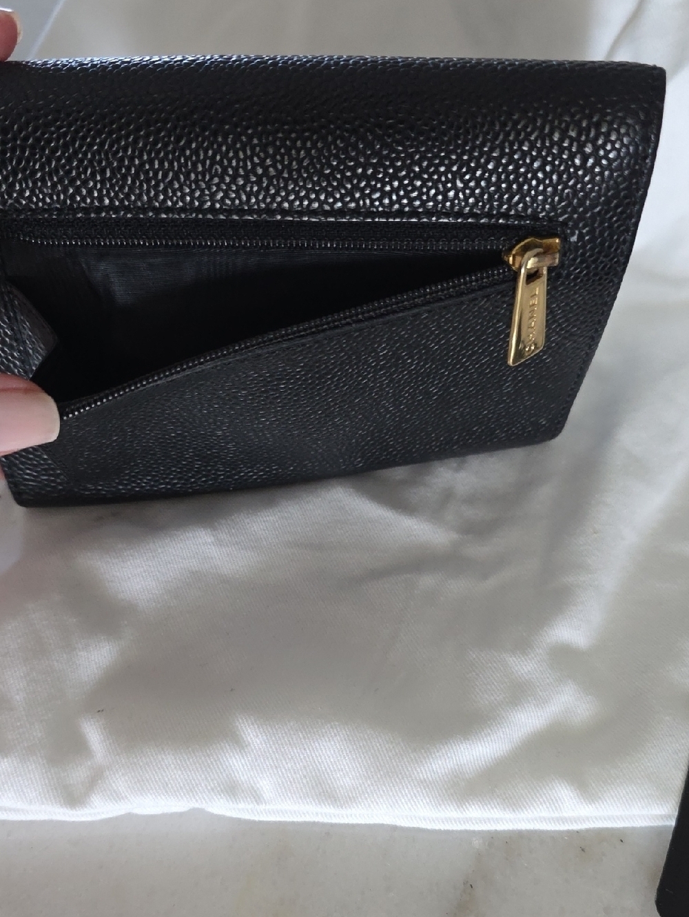 CHANEL Black Quilted Caviar Leather Card Case Wallet - Picture 8 of 11